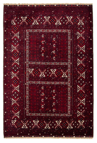 Turkaman Rug - 243 x 164 cm - dark red