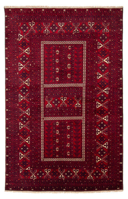 Turkaman Rug - 244 x 158 cm - dark red