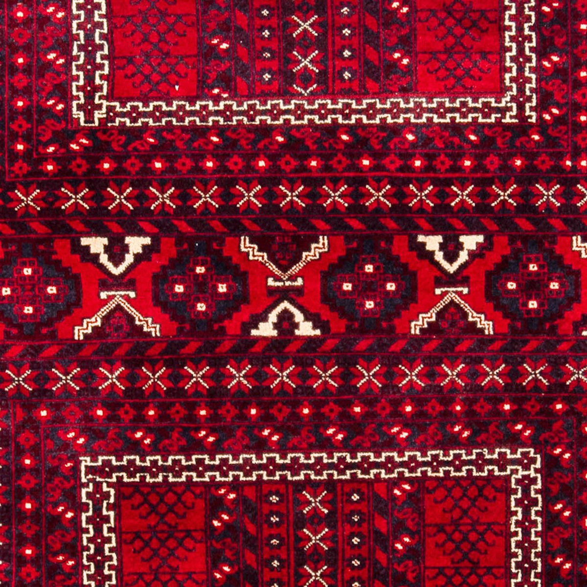 Turkaman Rug - 245 x 156 cm - dark red