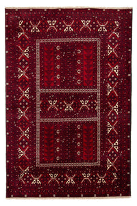 Turkaman Rug - 237 x 156 cm - dark red