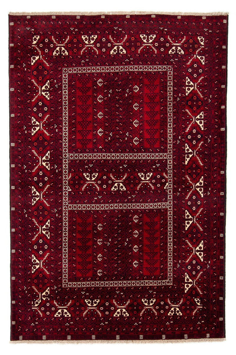 Turkaman Rug - 237 x 156 cm - dark red