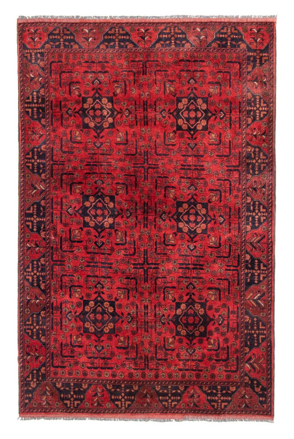 Afghan Rug - Kunduz - 193 x 129 cm - red