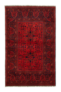 Afghan Rug - Kunduz - 155 x 100 cm - dark red