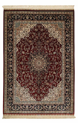 Silk Rug - Chinese Silk - 198 x 137 cm - dark red
