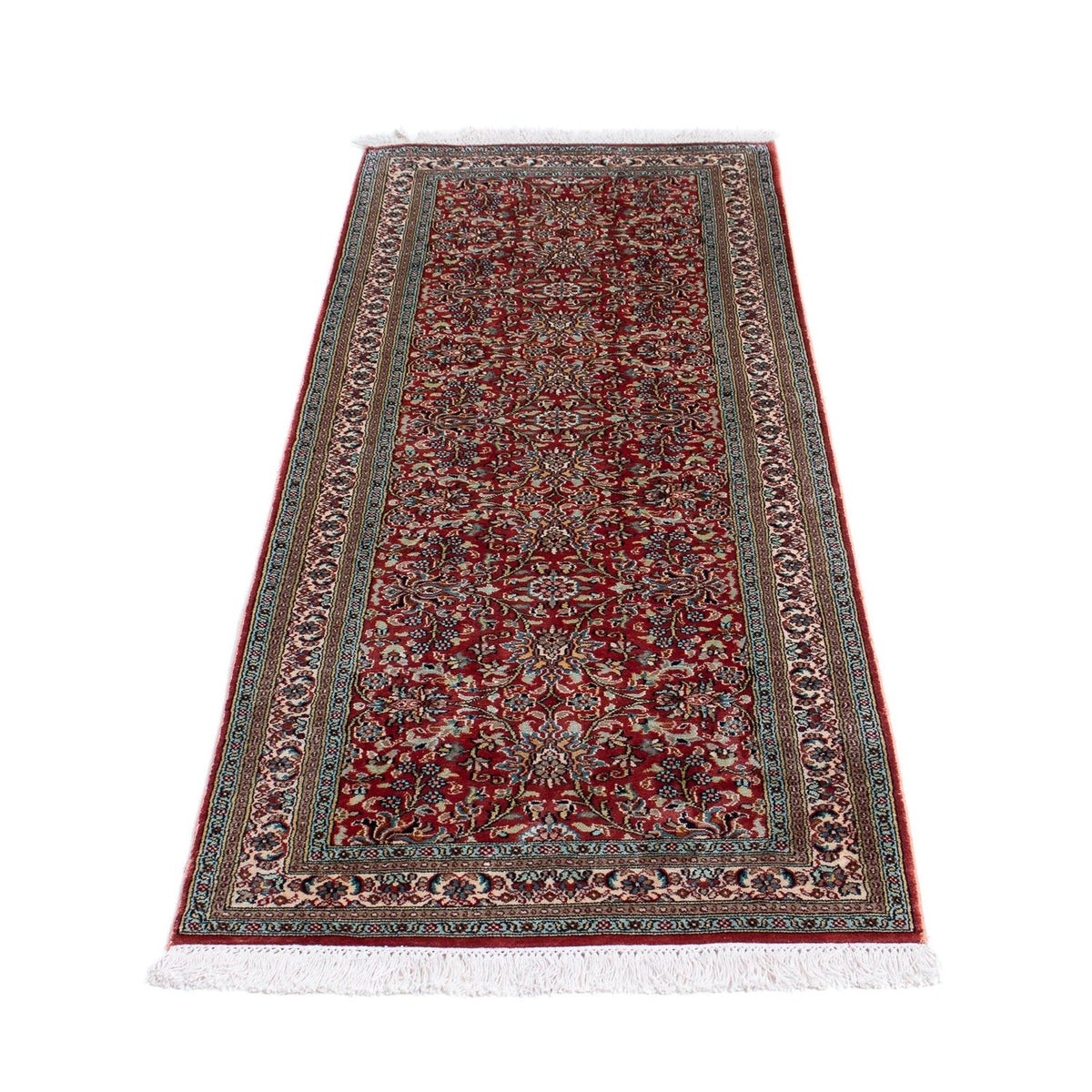 Runner Silk Rug - Kashmir Silk - 179 x 64 cm - dark red