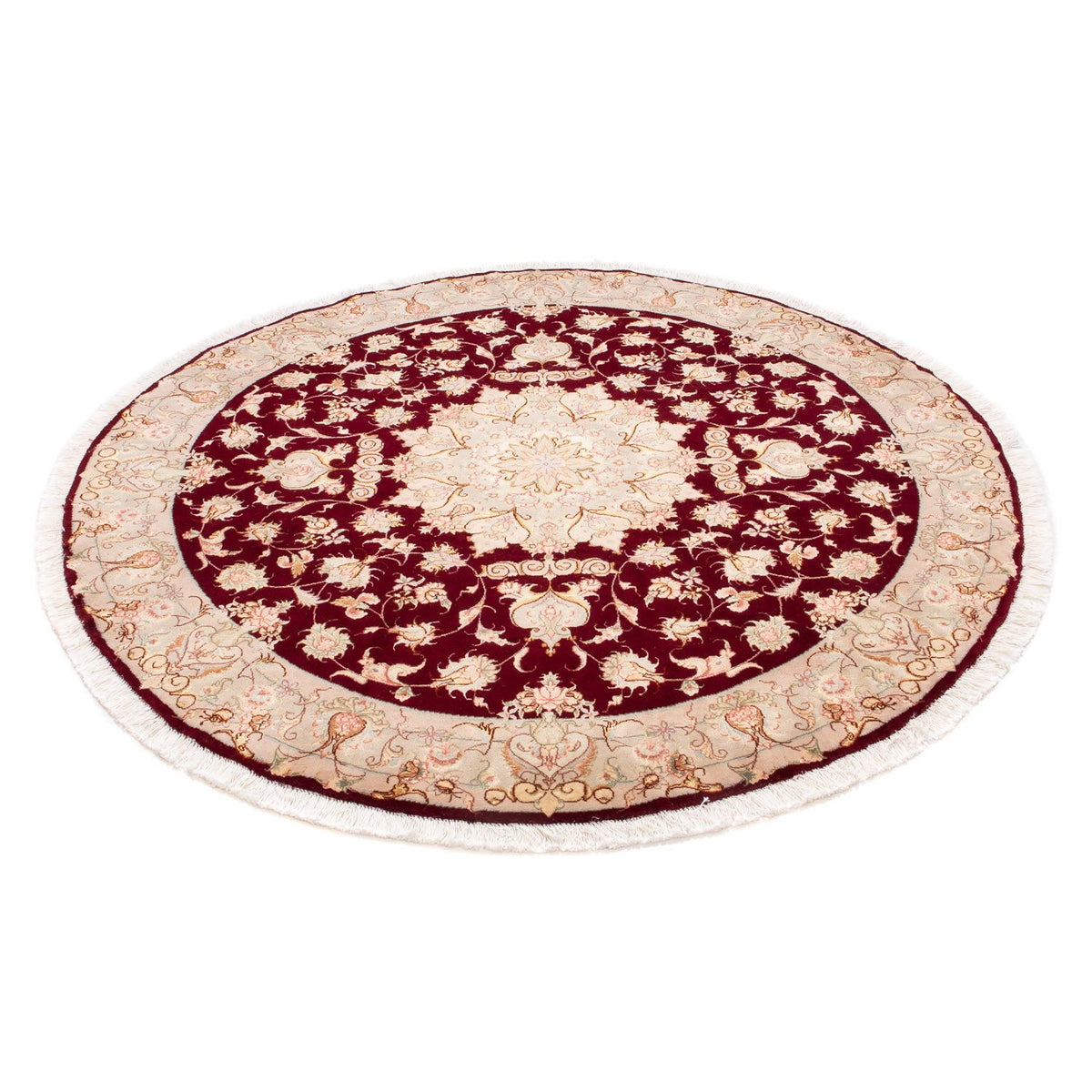 Perser Rug - Tabriz - Royal round  - 150 x 150 cm - dark red
