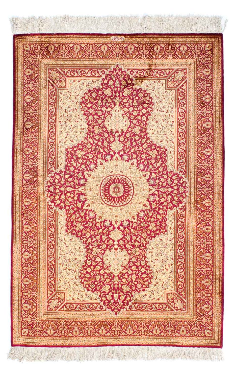 Perser Rug - Ghom - 150 x 98 cm - dark red