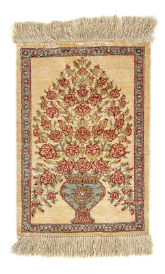 Silk Rug - Ghom Silk - Premium - 42 x 31 cm - beige