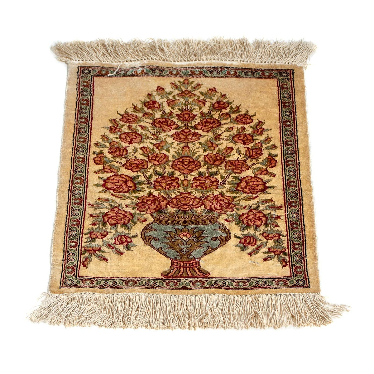 Silk Rug - Ghom Silk - Premium - 42 x 31 cm - beige