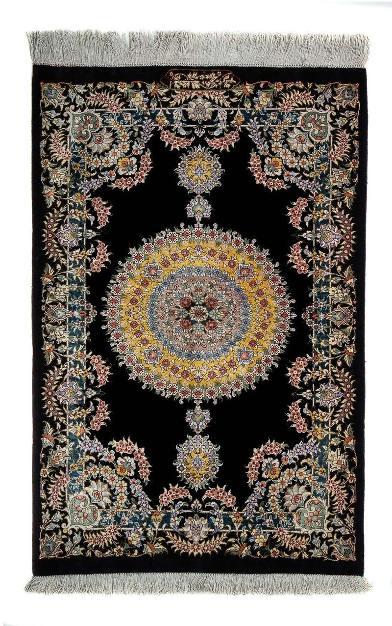 Perser Rug - Ghom - 89 x 59 cm - dark blue
