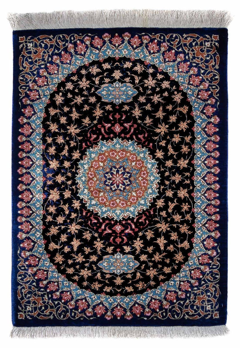 Perser Rug - Ghom - 80 x 55 cm - dark blue