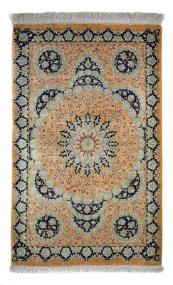 Perser Rug - Ghom - 93 x 59 cm - mustard yellow