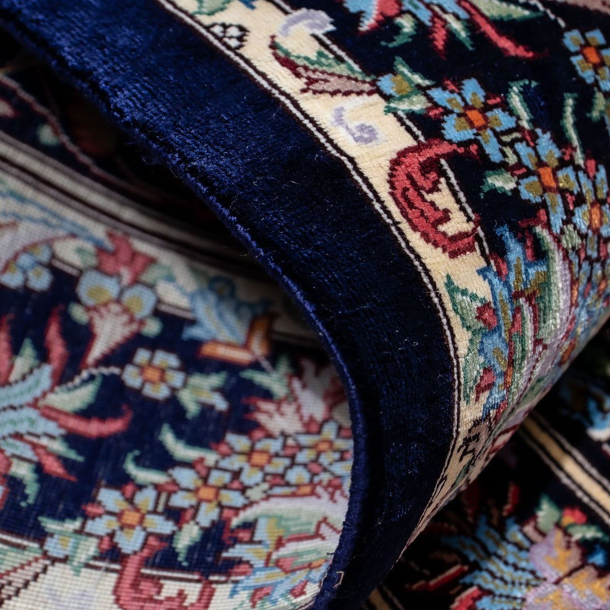 Perser Rug - Ghom - 98 x 61 cm - dark blue