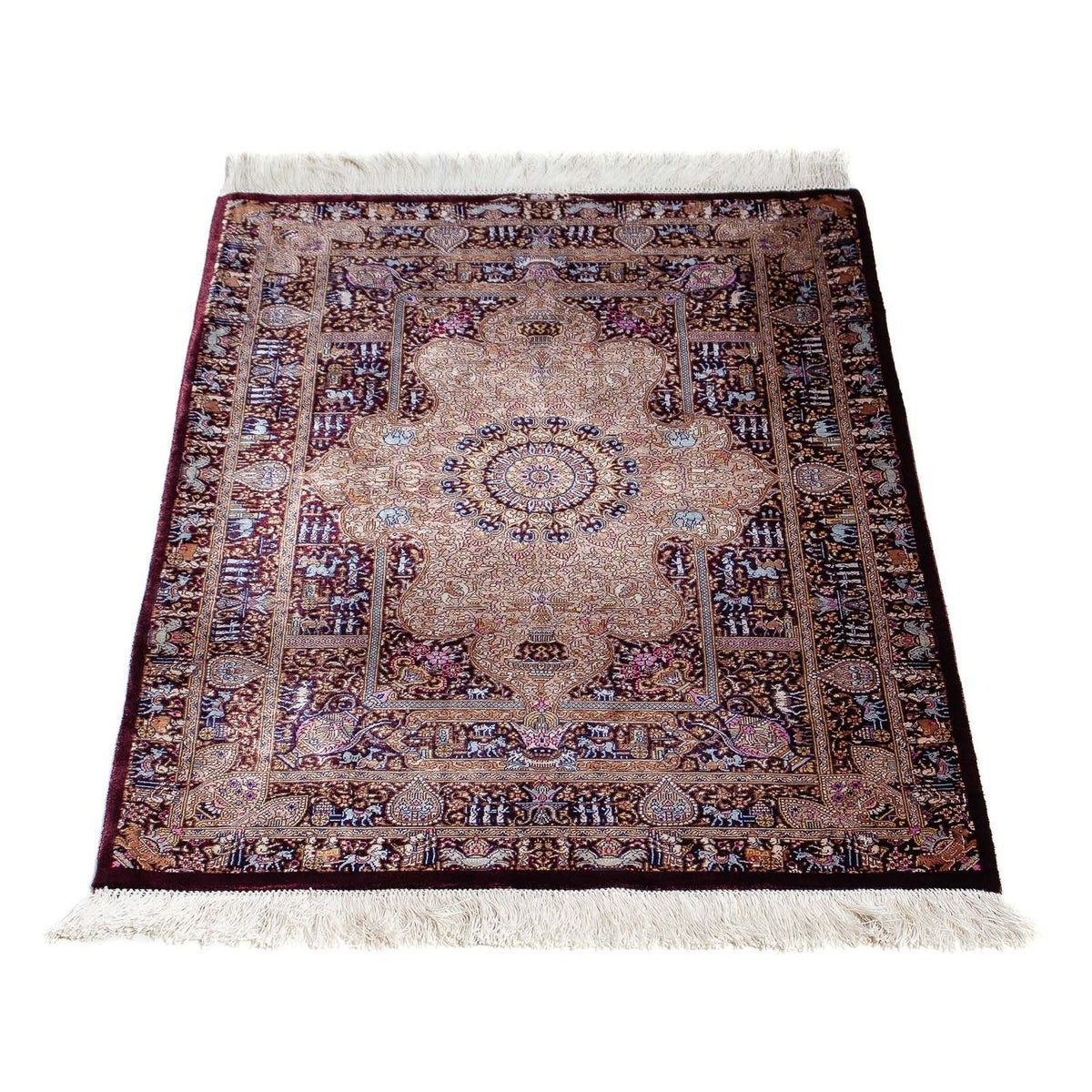 Perser Rug - Ghom - 90 x 62 cm - dark blue