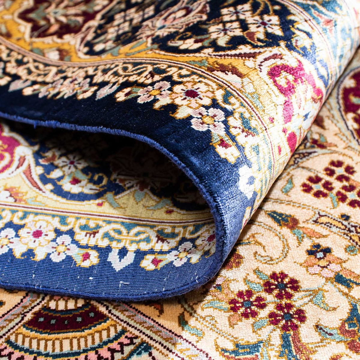 Perser Rug - Ghom - 123 x 77 cm - dark blue