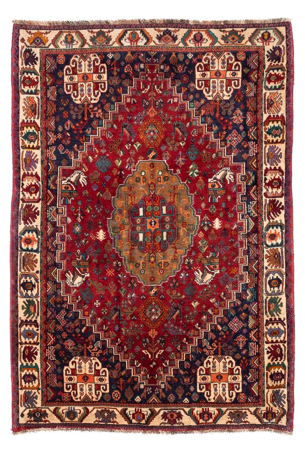 Perser Rug - Nomadic - 242 x 158 cm - dark red