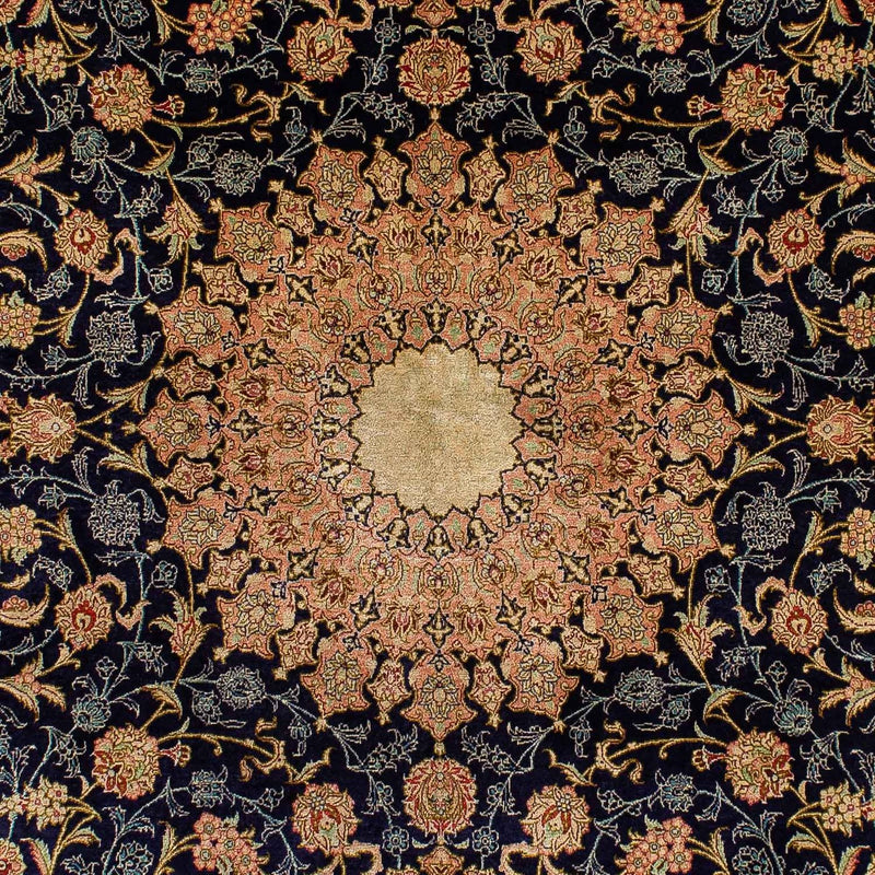 Silk Rug - Ghom Silk - Premium - 216 x 132 cm - dark blue