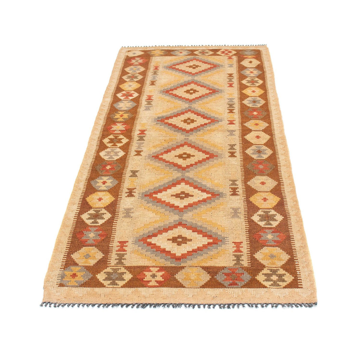 Runner Kelim Rug - Oriental - 200 x 79 cm - light brown