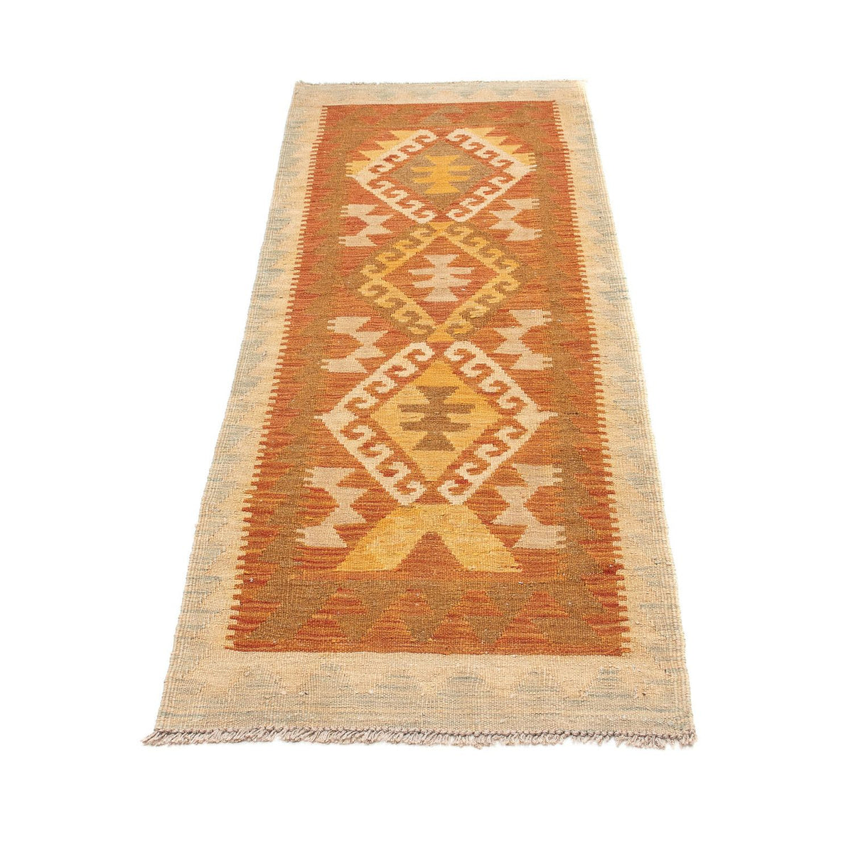 Runner Kelim Rug - Splash - 200 x 60 cm - rust