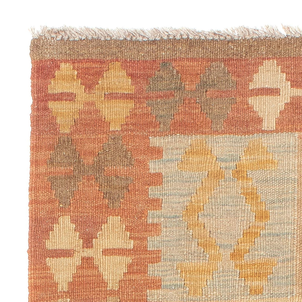 Runner Kelim Rug - Splash - 206 x 61 cm - rust