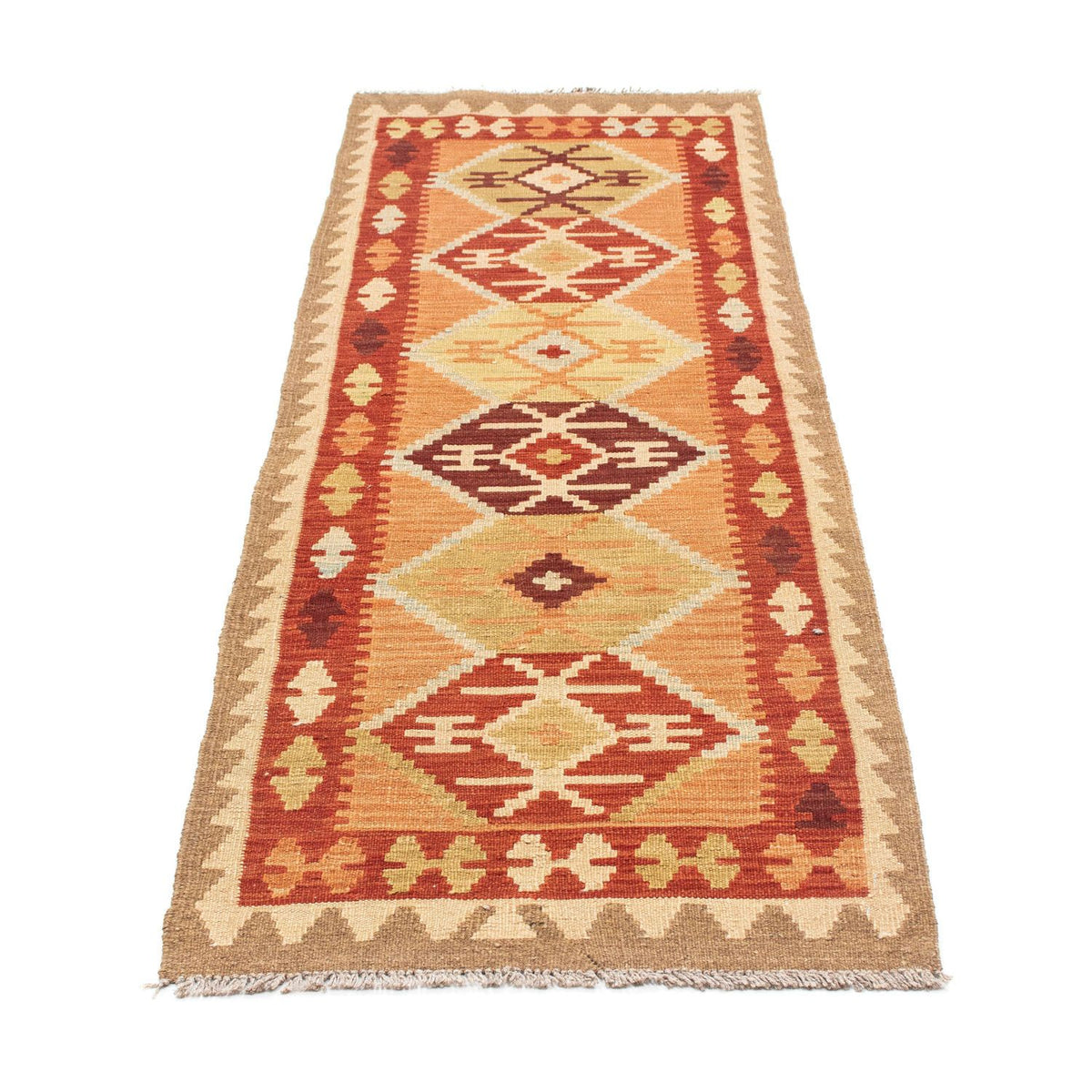 Runner Kelim Rug - Oriental - 201 x 64 cm - light brown