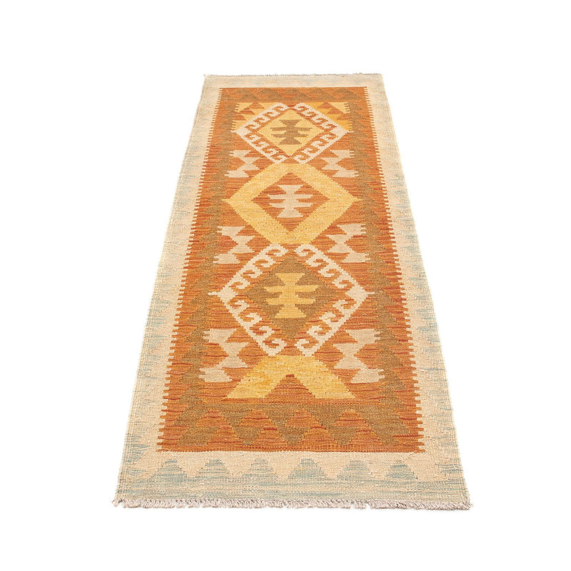 Runner Kelim Rug - Splash - 202 x 62 cm - rust