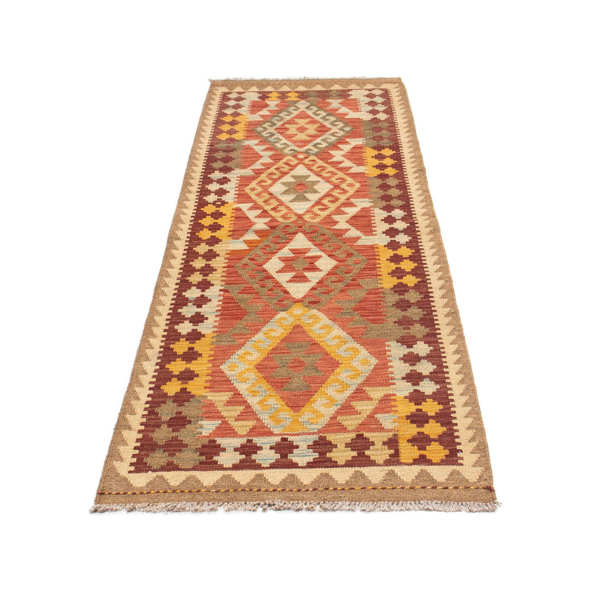 Runner Kelim Rug - Oriental - 199 x 67 cm - light brown