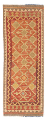 Runner Kelim Rug - Splash - 198 x 68 cm - rust
