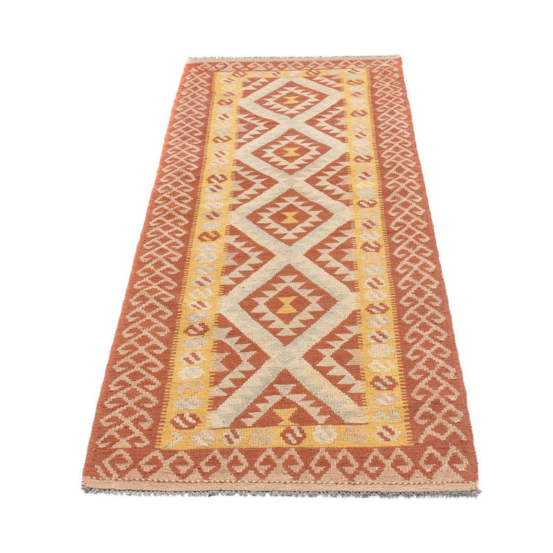 Runner Kelim Rug - Splash - 203 x 69 cm - rust