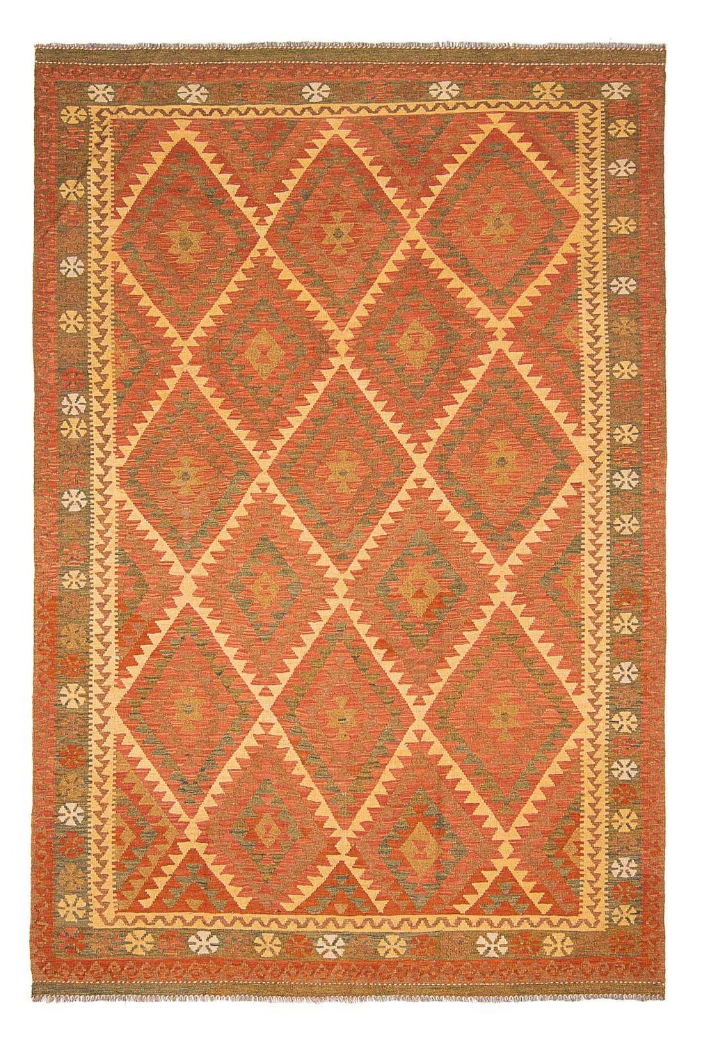 Kelim Rug - Splash - 294 x 207 cm - brown