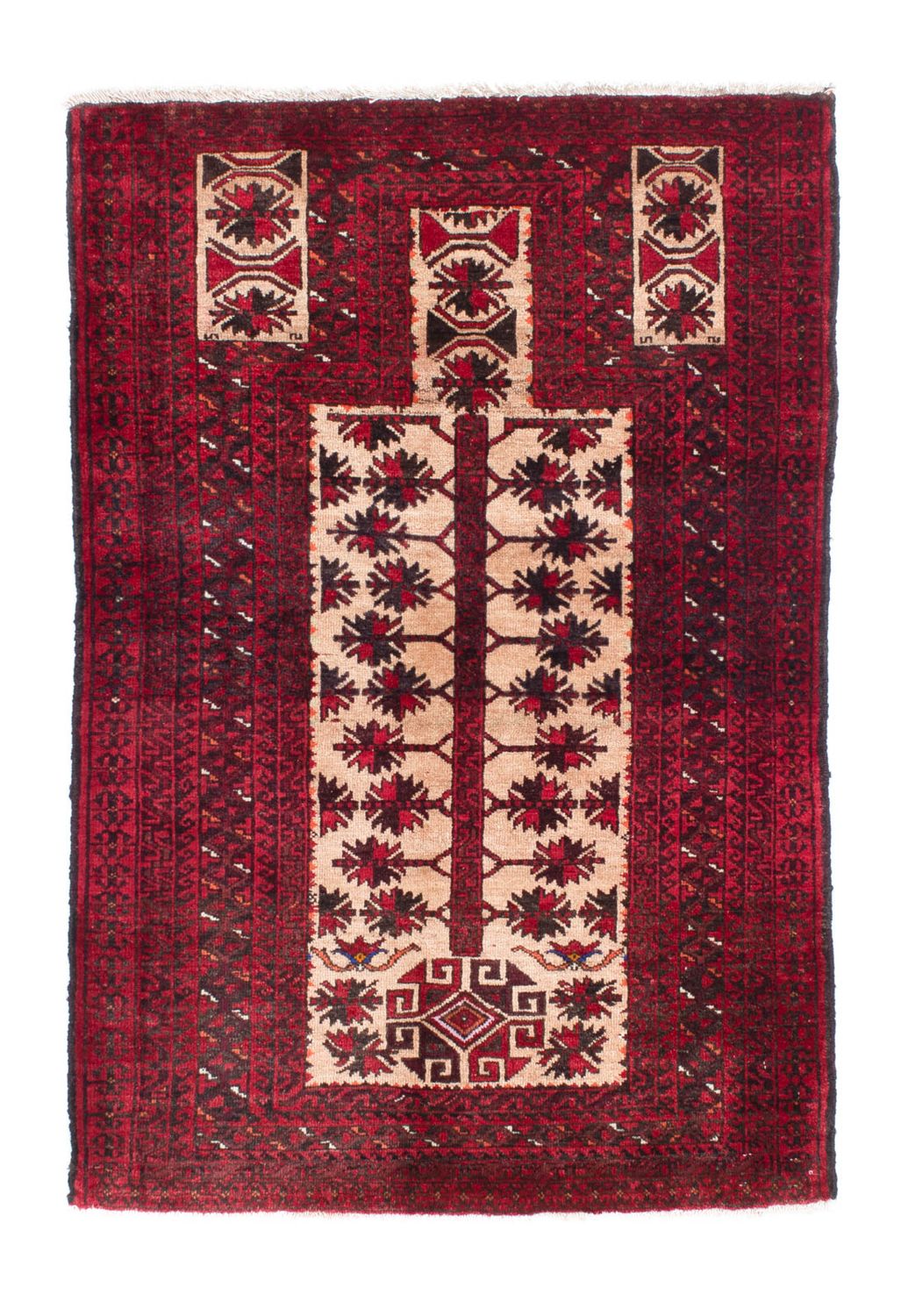 Belutsch Rug - 136 x 91 cm - dark red