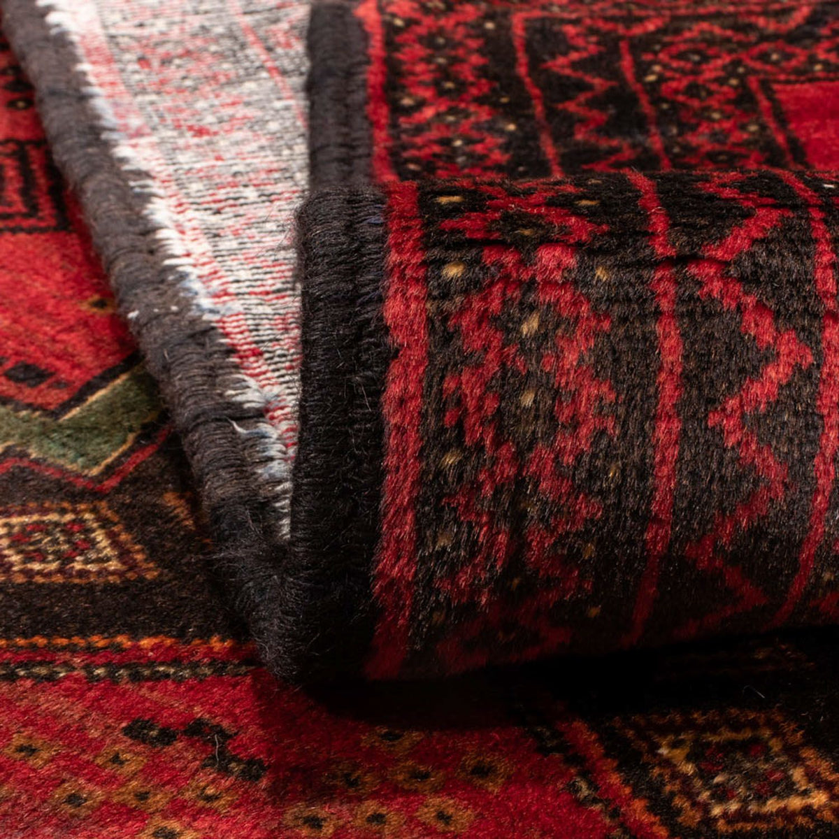 Runner Belutsch Rug - 186 x 100 cm - dark red
