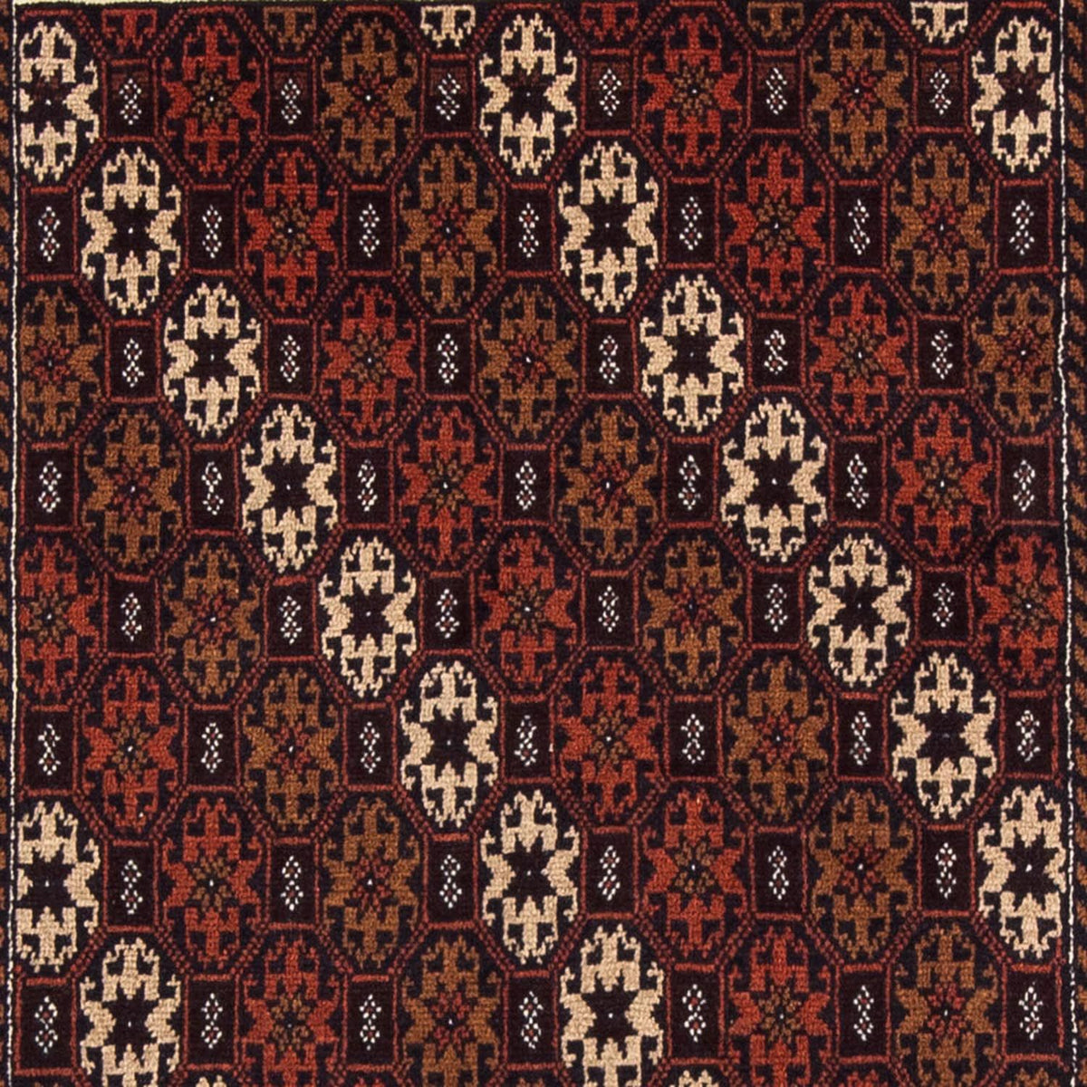 Runner Belutsch Rug - 186 x 102 cm - dark red