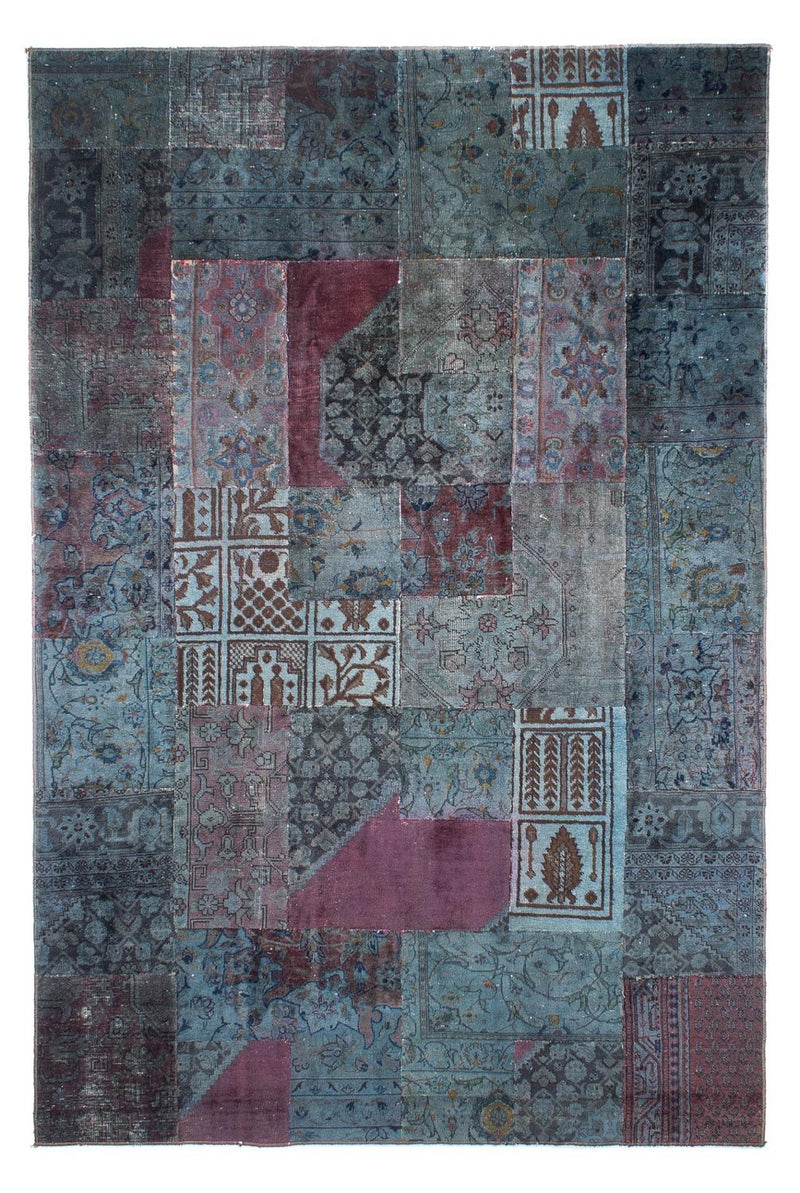 Patchwork Rug - 291 x 194 cm - blue