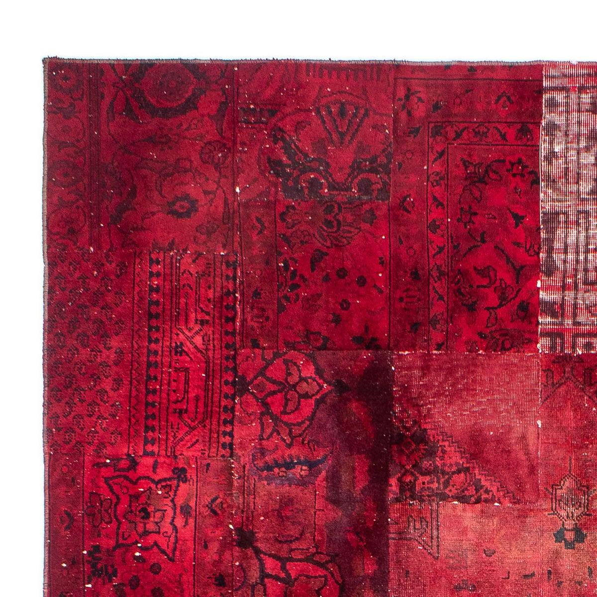 Patchwork Rug - 293 x 194 cm - dark red