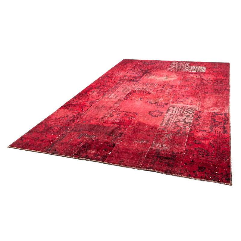 Patchwork Rug - 293 x 194 cm - dark red