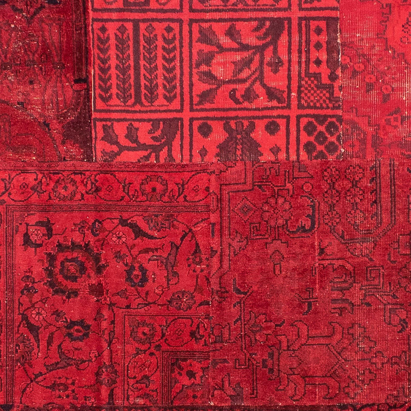 Patchwork Rug - 296 x 196 cm - dark red