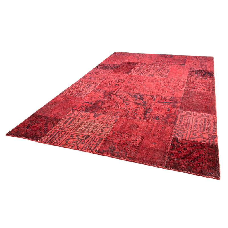 Patchwork Rug - 296 x 196 cm - dark red
