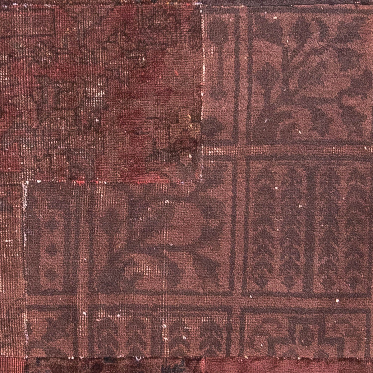 Patchwork Rug - 233 x 195 cm - dark brown