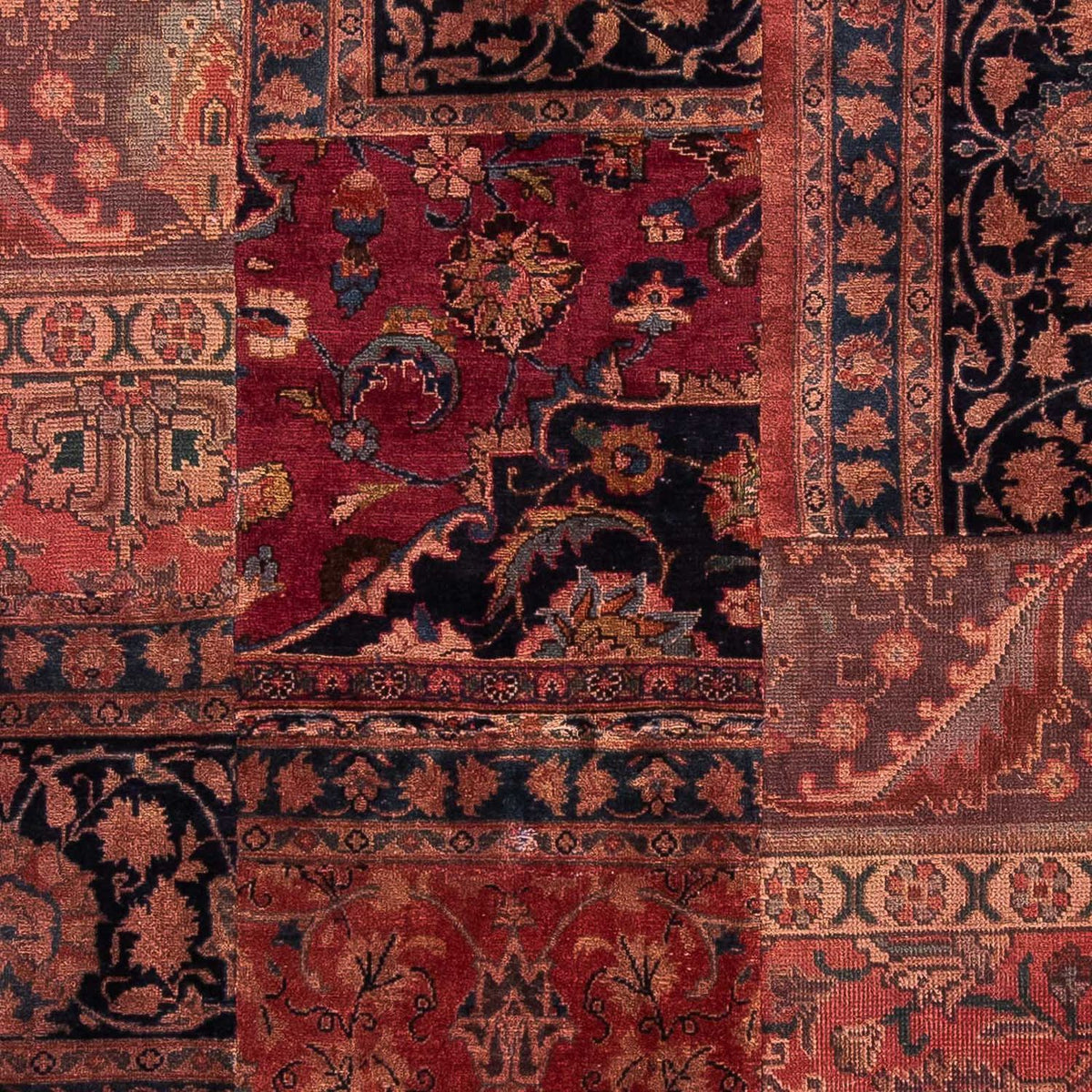 Patchwork Rug - 207 x 135 cm - multicolored