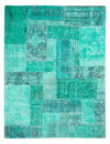 Patchwork Rug 231x297cm - Perserteppich Wollteppich - Rectangle / Turquoise / 231 x 297 cm Rectangle
