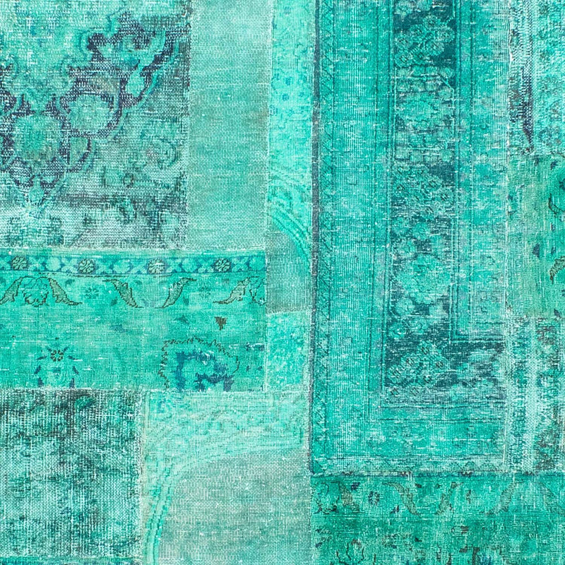 Patchwork Rug - 297 x 231 cm - turquoise