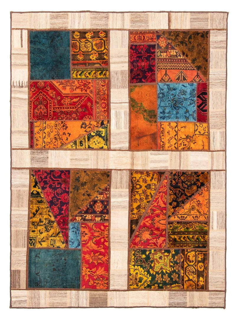 Patchwork Rug - 221 x 161 cm - multicolored