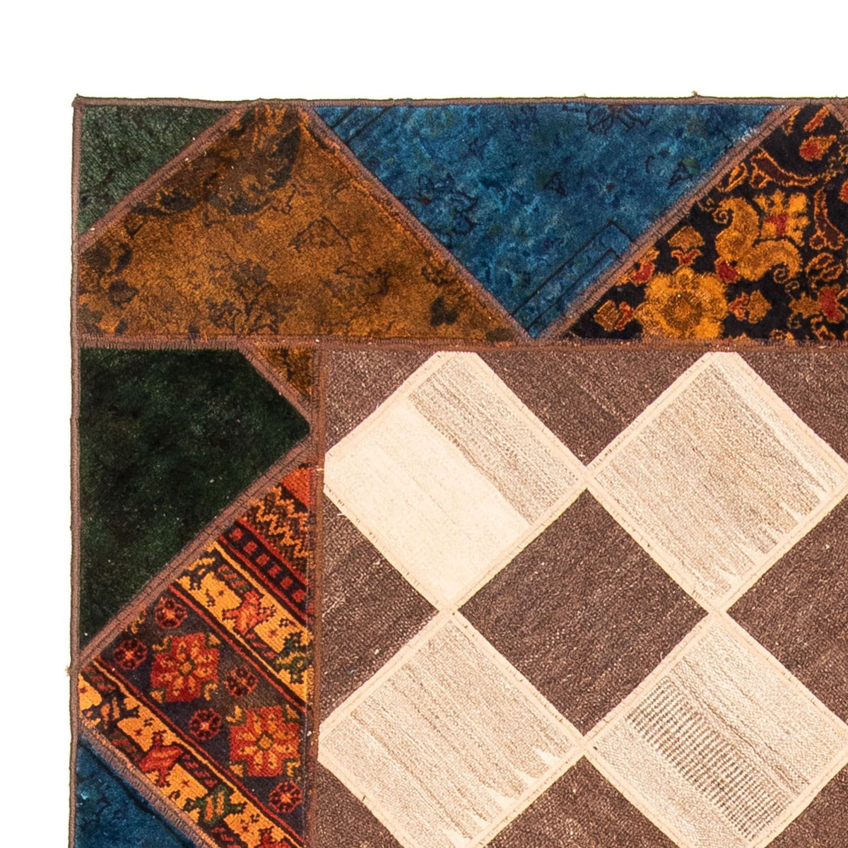 Patchwork Rug 163x229cm - Perserteppich Wollteppich