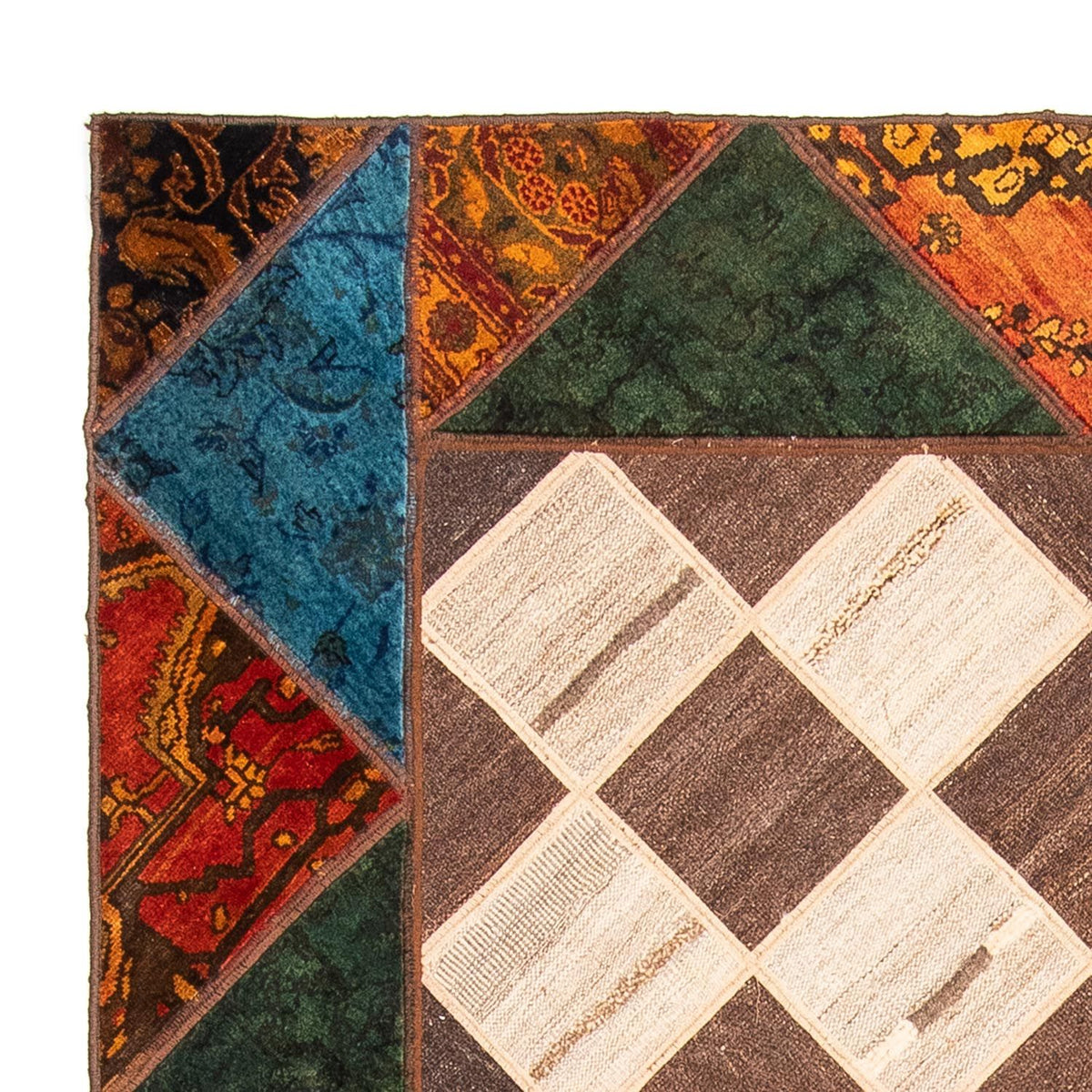 Patchwork Rug 164x224cm - Perserteppich Wollteppich