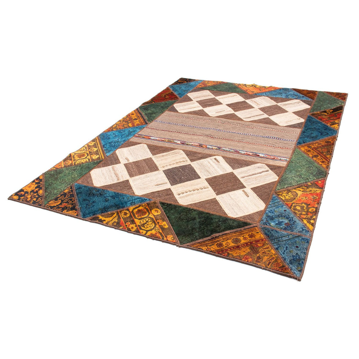 Patchwork Rug - 224 x 164 cm - multicolored