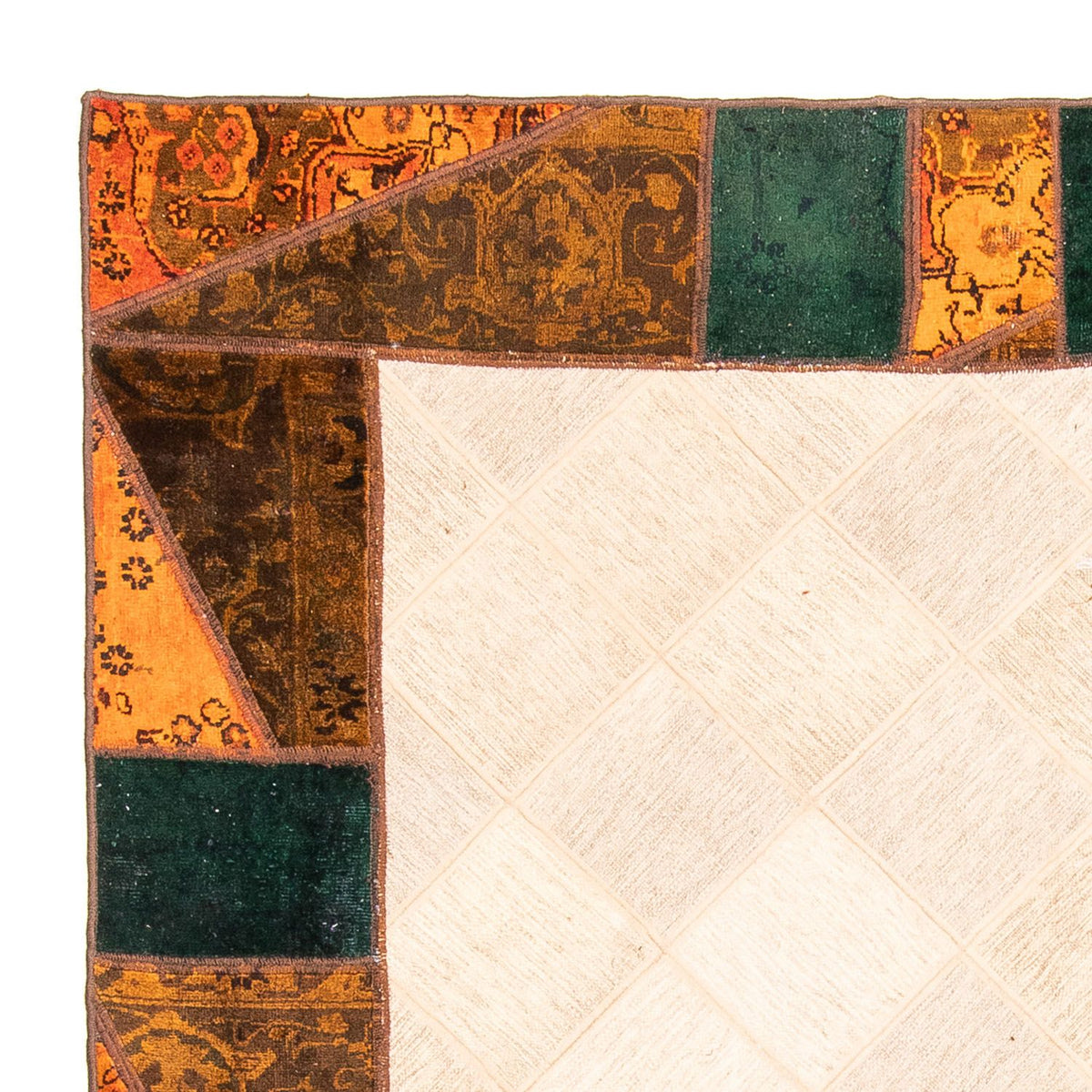 Patchwork Rug 194x249cm - Perserteppich Wollteppich