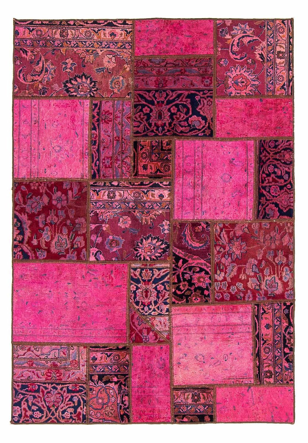 Patchwork Rug - 197 x 138 cm - multicolored