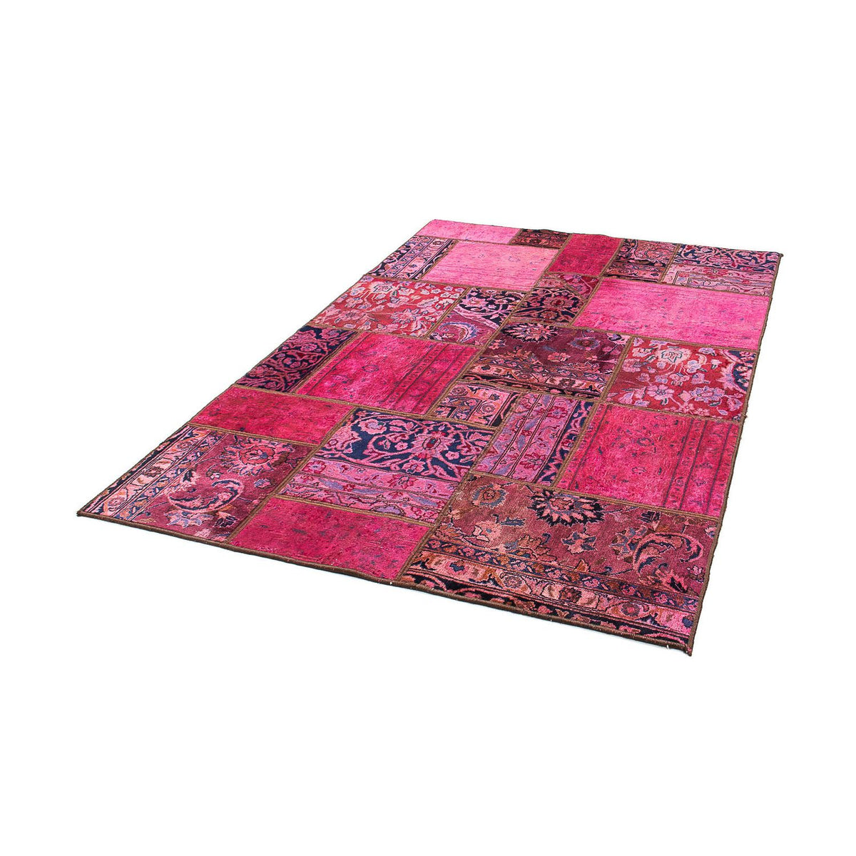 Patchwork Rug - 197 x 138 cm - multicolored