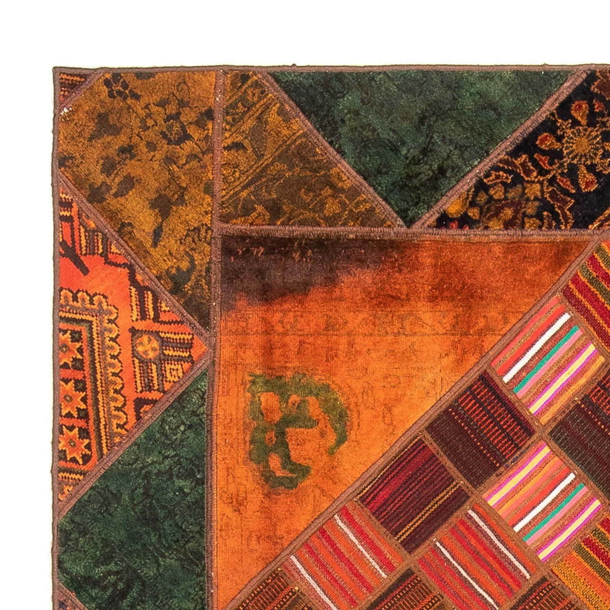 Patchwork Rug 164x225cm - Perserteppich Wollteppich